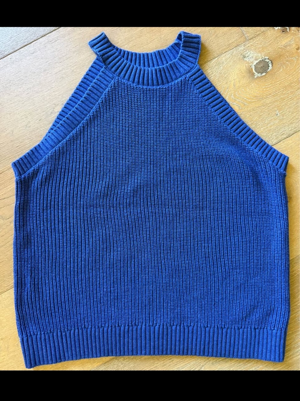 Old Navy Royal Blue Ribbed Halter Neck Knit Tank